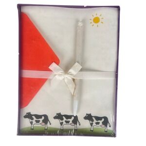 Whiting's‎ Cow vtg Stationary Letter Double Pack 48 Sheets 32 Envelopes Free Pen